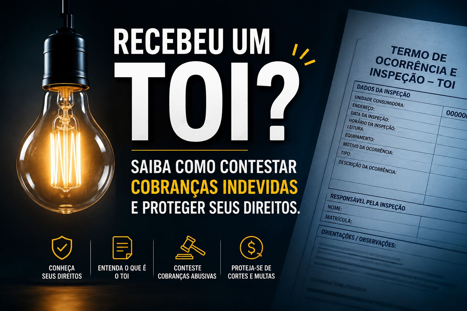 Recebeu um TOI na conta de Luz? Saiba como contestar Cobranças indevidas e Defender seus Direitos